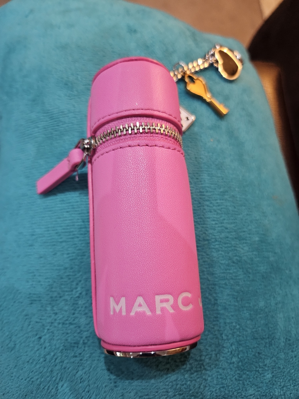 Marc Jacobs Pink Mini Lipstick Case Keychain